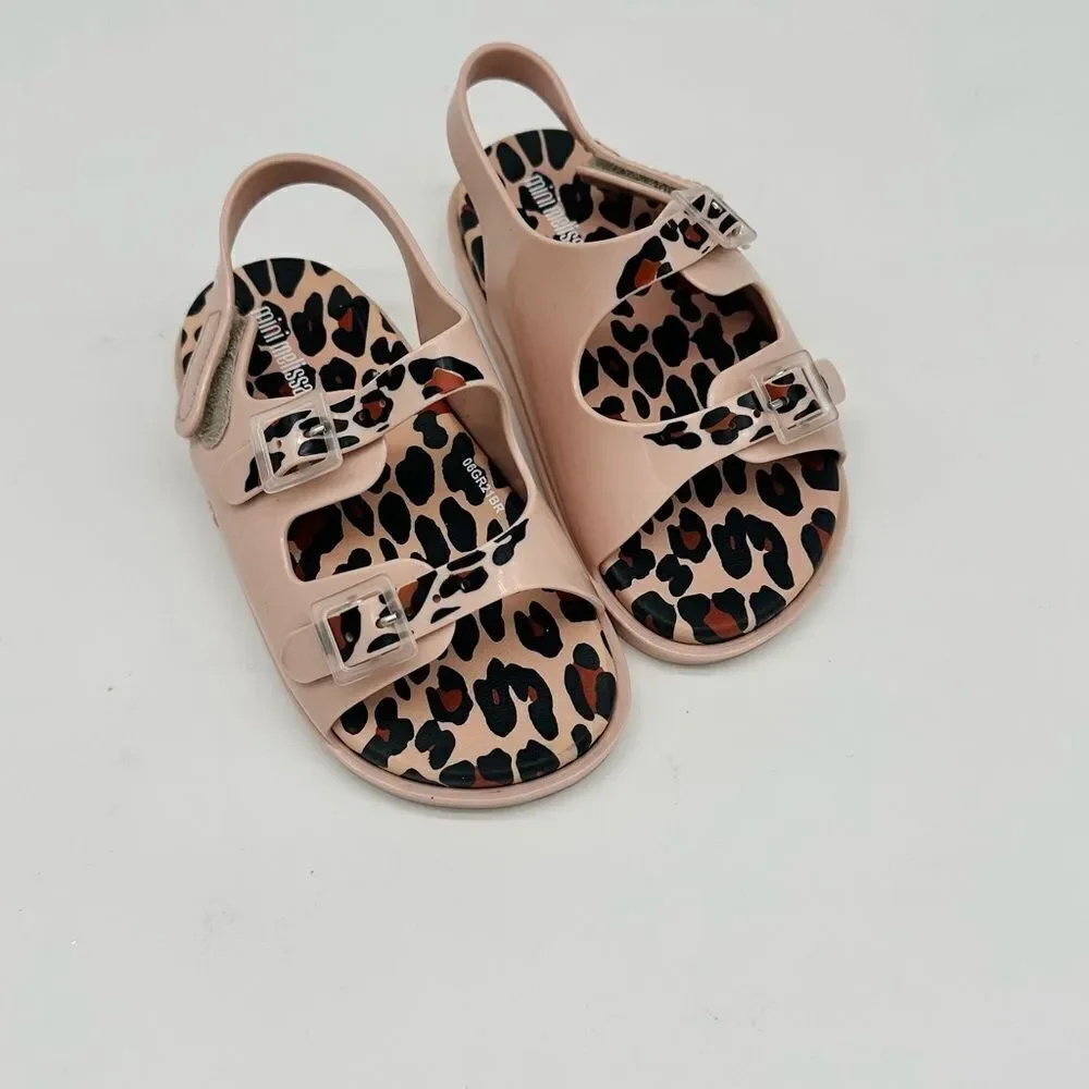 MINI MELISSA Girl's Wide II Leopard Print Sandals